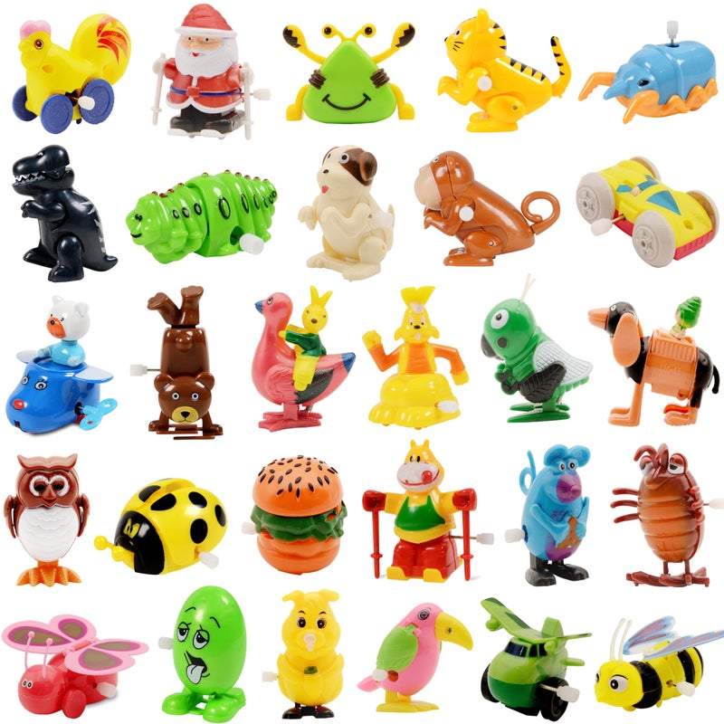 Nunkitoy Wind Up Toy,28 Pack Assorted Clockwork Toy Set, Wind Up Animal Party Favors Toy Great Gift for Boys Girls Kids Toddlers(Contents and Color May Vary) - Image 1